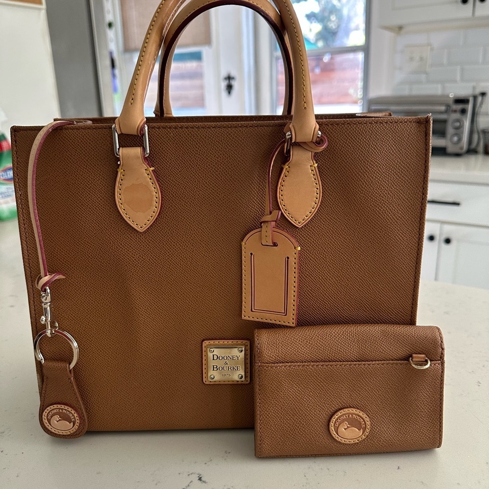 Dooney & Bourke Tan Leather Satchel